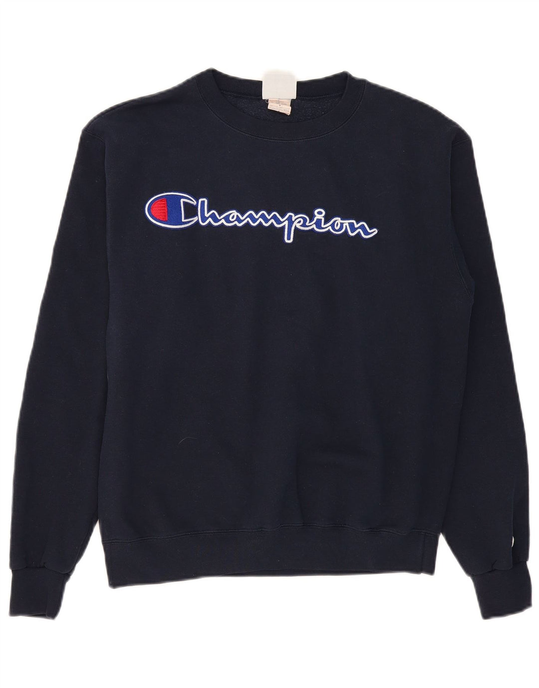 CHAMPION Mens Graphic Sweatshirt Jumper Medium Navy Blue Cotton