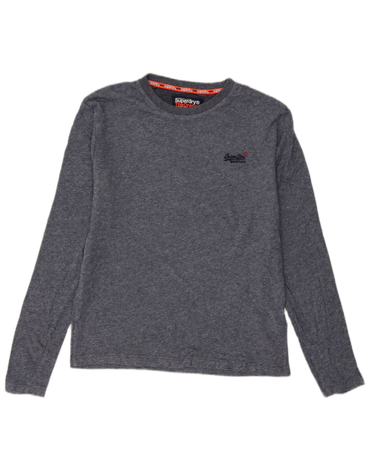 Superdry Mens Top Long Sleeve Medium Blue Cotton