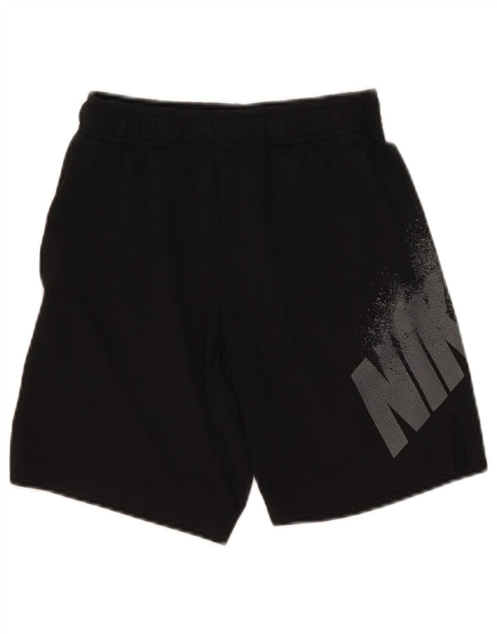 Nike Boys Dri Fit Graphic Sport Shorts 8-9 Years Small Black Polyester