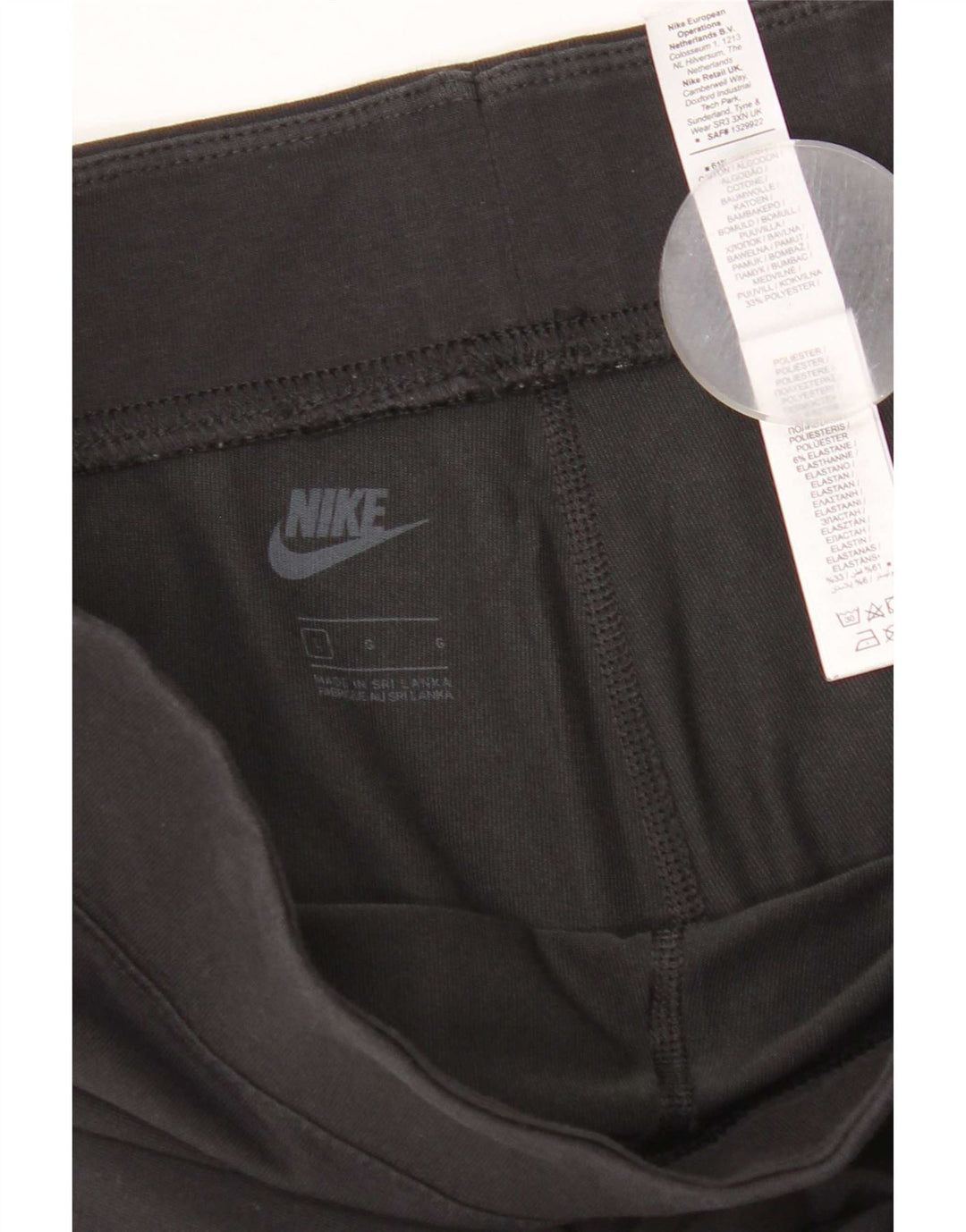 Nike Womens Crop Graphic Leggings UK 16 Large Black Cotton