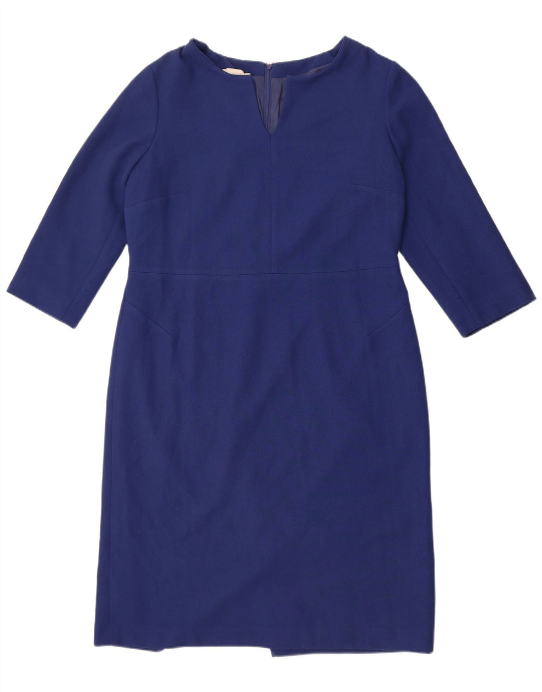 Hobbs Womens 3/4 Sleeve Sheath Dress UK 16 Large Blue Polyester