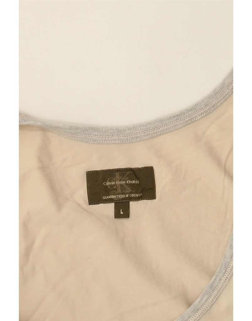 CALVIN KLEIN Girls Vest Top 10-11 Years Large Beige Cotton Vintage Calvin Klein and Second-Hand Calvin Klein from Messina Hembry 