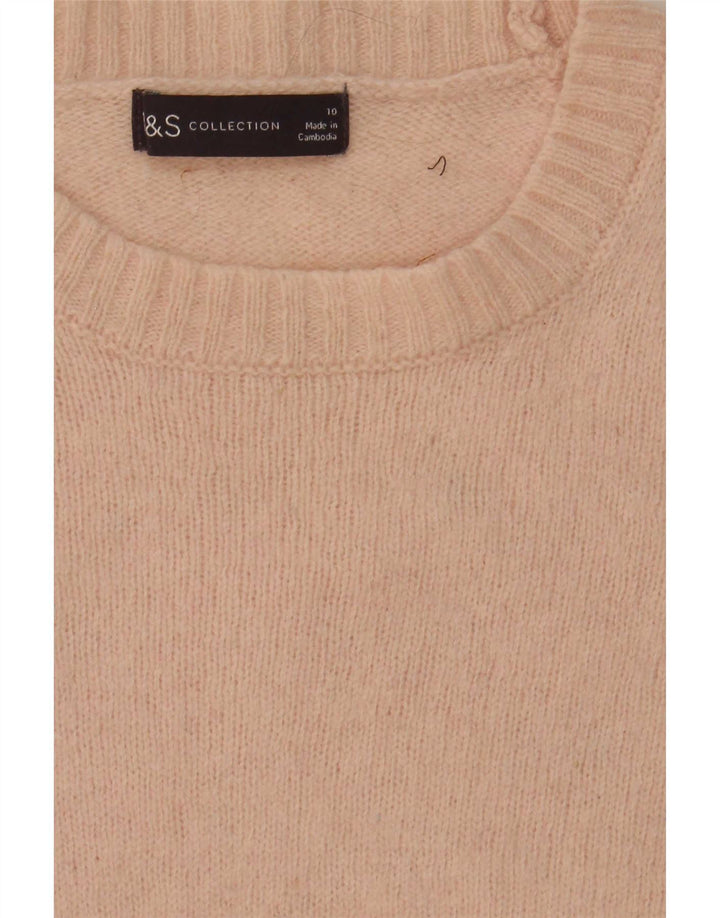 Marks & Spencer Womens Boat Neck Jumper Sweater UK 10 Small Pink