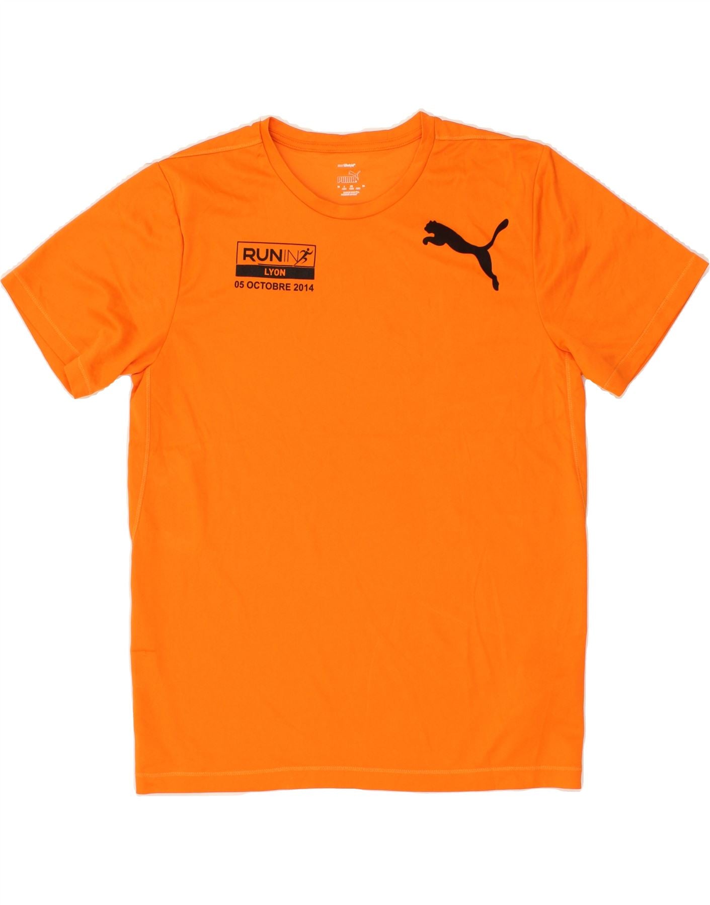 PUMA Mens Graphic T-Shirt Top IT 48/50 Medium Orange Polyester