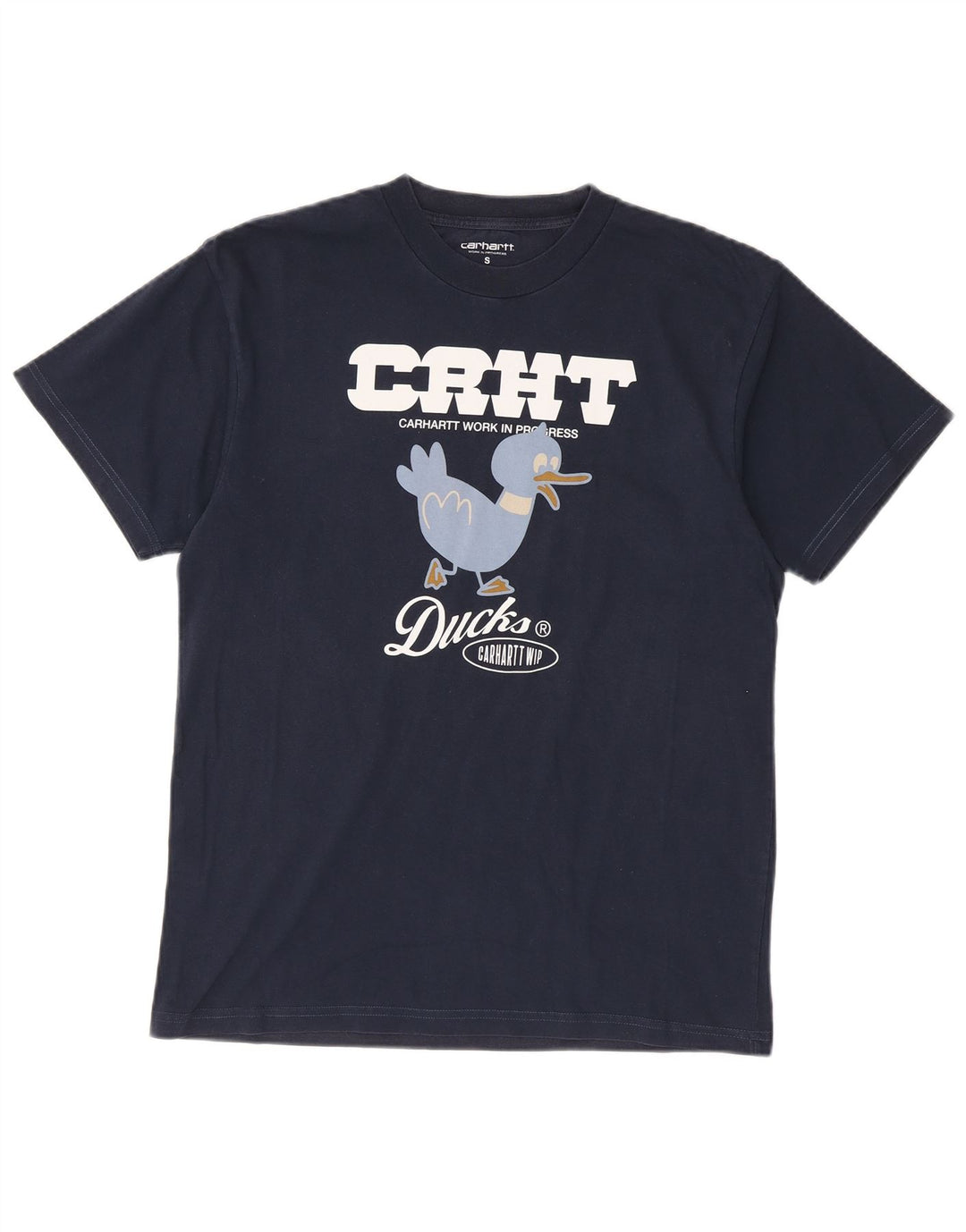Carhartt Mens Ducks Graphic T-Shirt Top Small Navy Blue