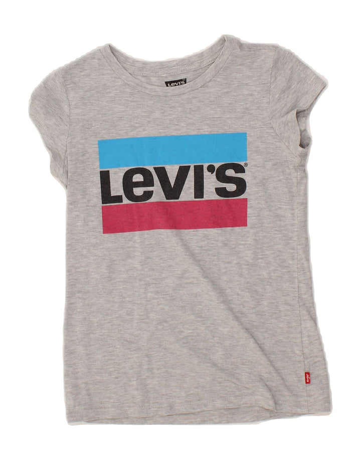 LEVI'S Girls Graphic T-Shirt Top 13-14 Years Grey Vintage Levi's and Second-Hand Levi's from Messina Hembry 