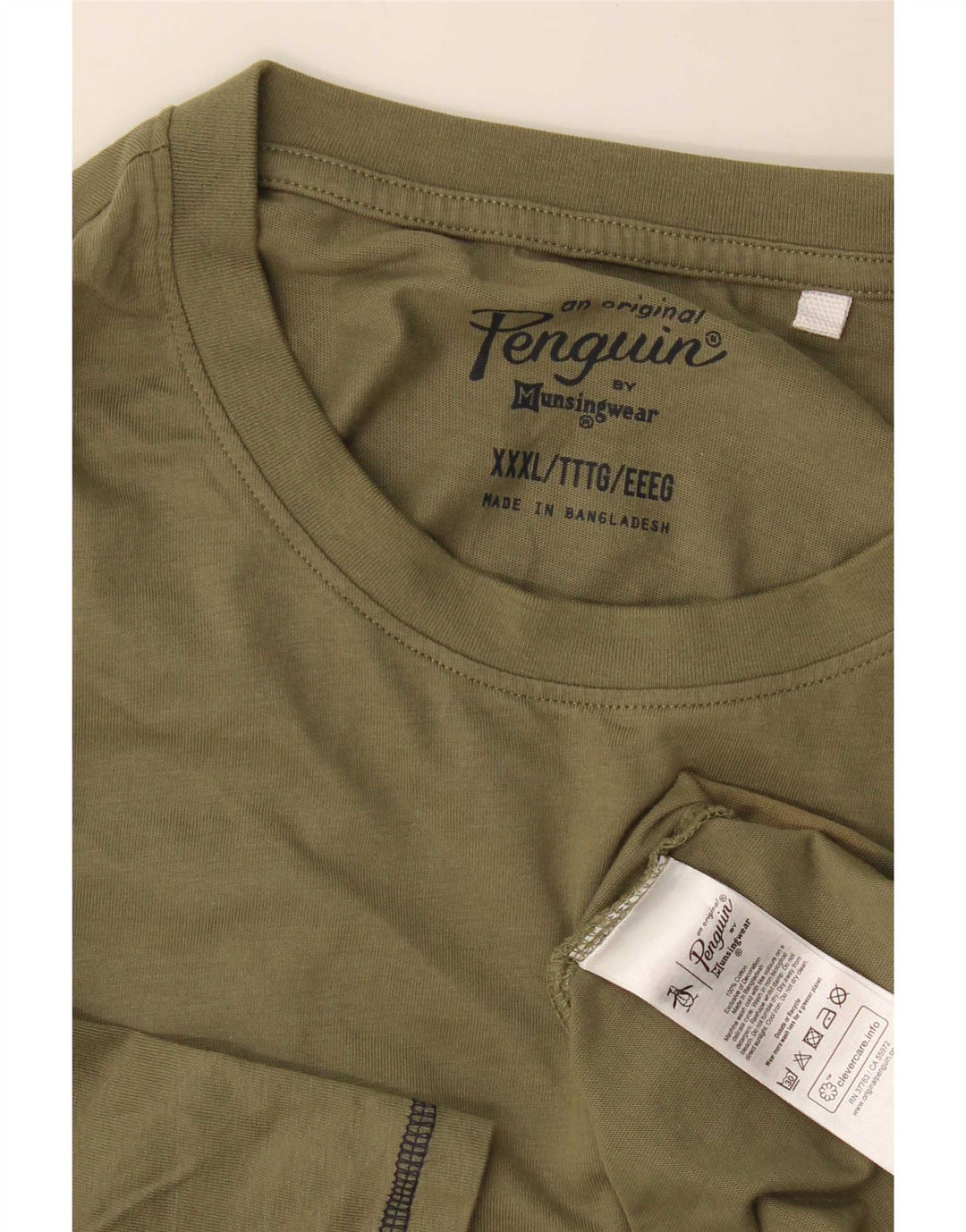Penguin Mens T-Shirt Top 3XL Green Cotton