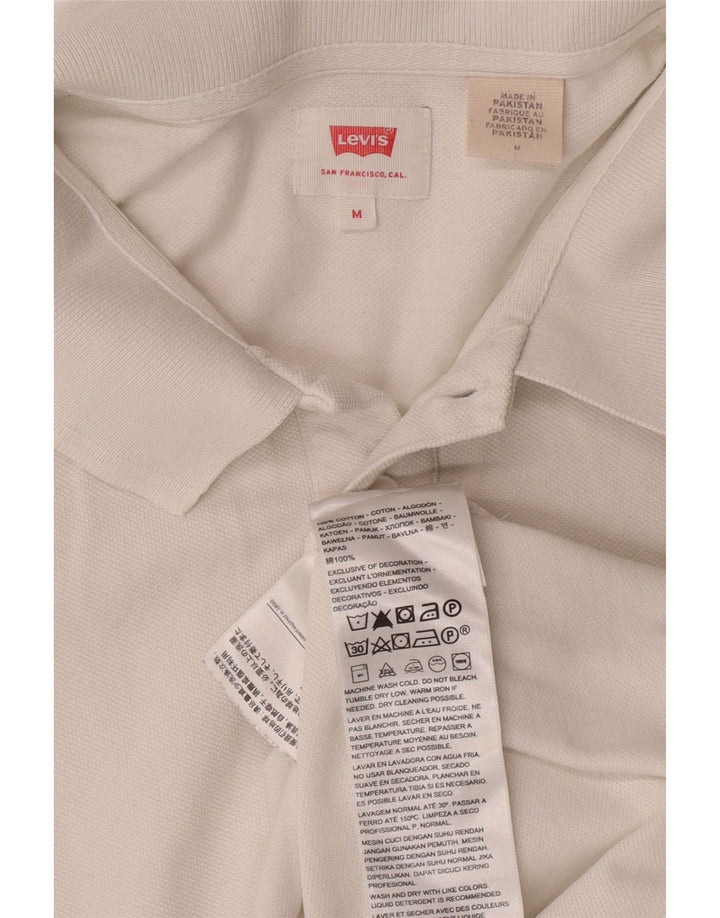 LEVI'S Mens Polo Shirt Medium White Cotton