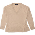 FRENCH CONNECTION Womens Oversized V-Neck Jumper Sweater UK 10 Small Beige Vintage French Connection and Second-Hand French Connection from Messina Hembry 