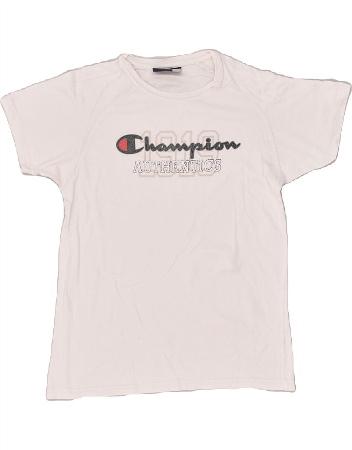 CHAMPION Boys Graphic T-Shirt Top 13-14 Years XL White | Vintage Champion | Thrift | Second-Hand Champion | Used Clothing | Messina Hembry 