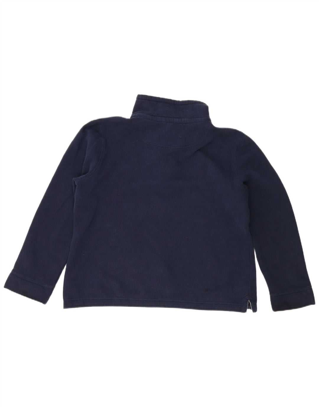 CREW CLOTHING Womens Button Neck Sweatshirt Jumper UK 16 Large Navy Blue