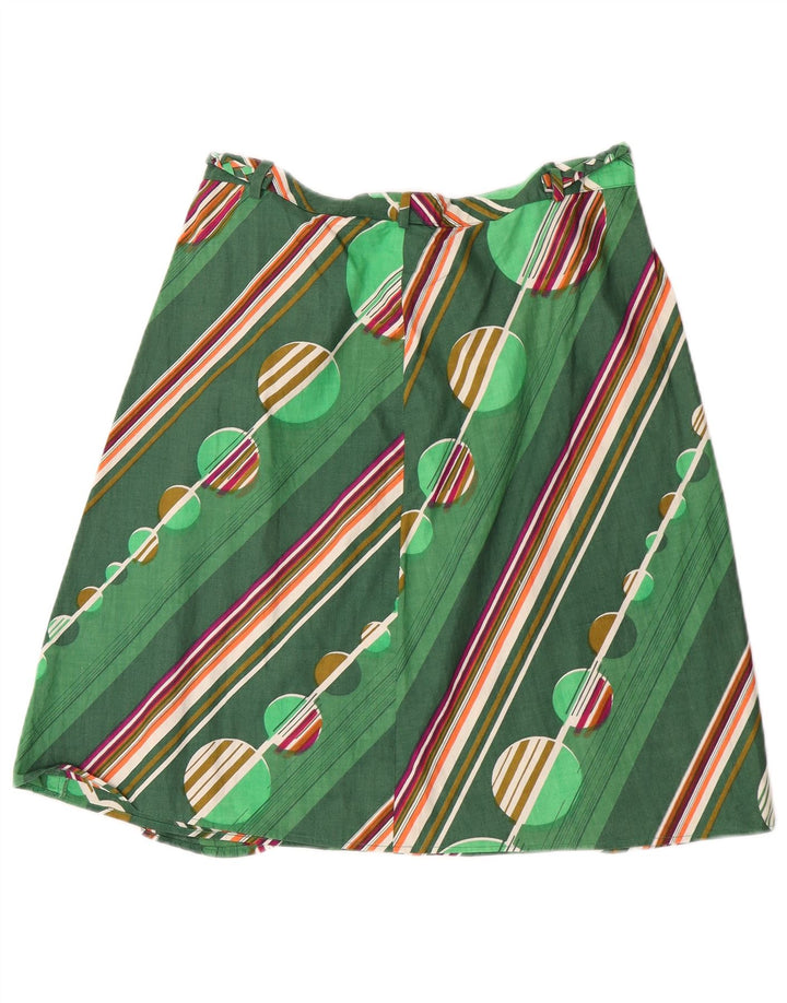 Vintage Womens A-Line Skirt W30 Medium  Green Geometric
