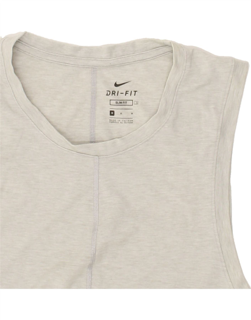 NIKE Mens Dri Fit Slim Fit Vest Top Medium Grey Cotton | Vintage Nike | Thrift | Second-Hand Nike | Used Clothing | Messina Hembry 