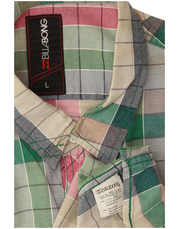 Billabong Mens Short Sleeve Shirt Large Multicoloured Check Cotton