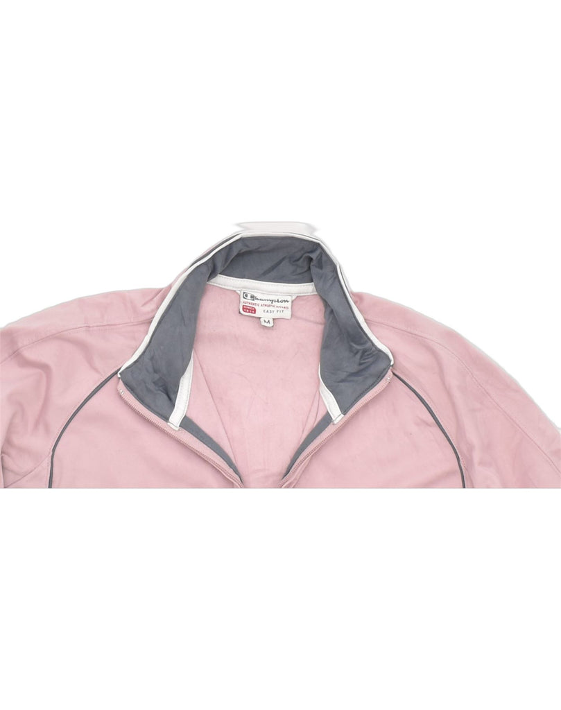 CHAMPION Womens Easy Fit Tracksuit Top Jacket UK 14 Medium Pink Polyester | Vintage | Thrift | Second-Hand | Used Clothing | Messina Hembry 