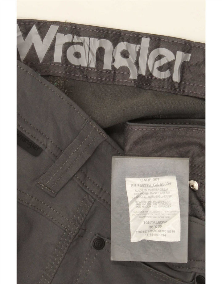 Wrangler Mens Straight Cargo Trousers W38 L30 Grey Nylon