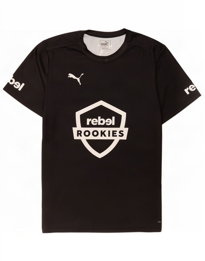 Puma Mens Graphic T-Shirt Top Large Black Polyester