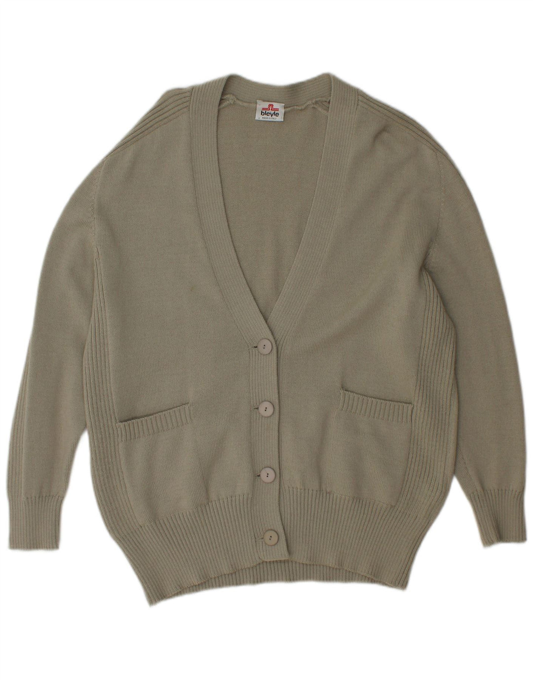 BLEYLE Womens Cardigan Sweater UK 20 2XL Green Virgin Wool
