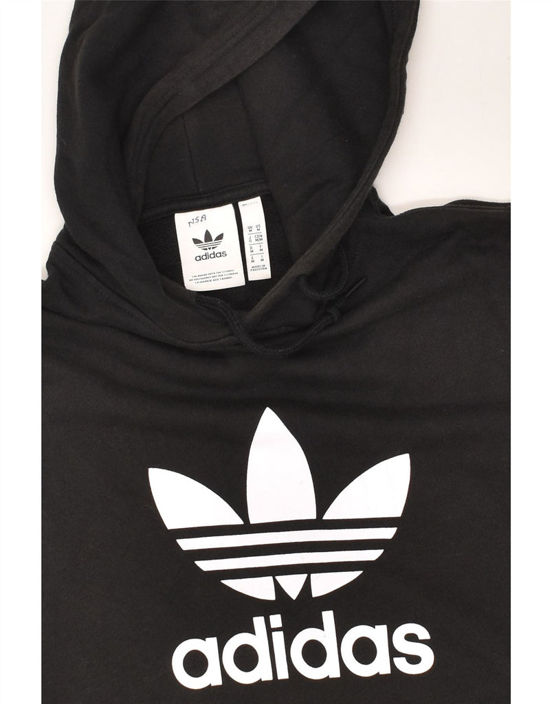 ADIDAS Mens Graphic Hoodie Jumper Medium Black Cotton | Vintage Adidas | Thrift | Second-Hand Adidas | Used Clothing | Messina Hembry 