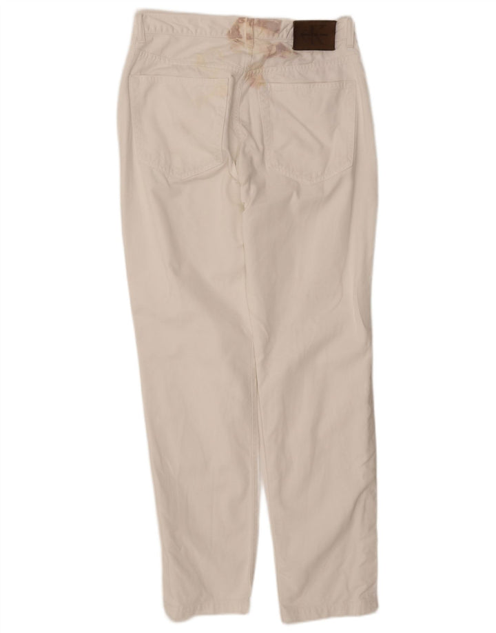 CALVIN KLEIN Mens Tapered Jeans W33 L30 White Cotton