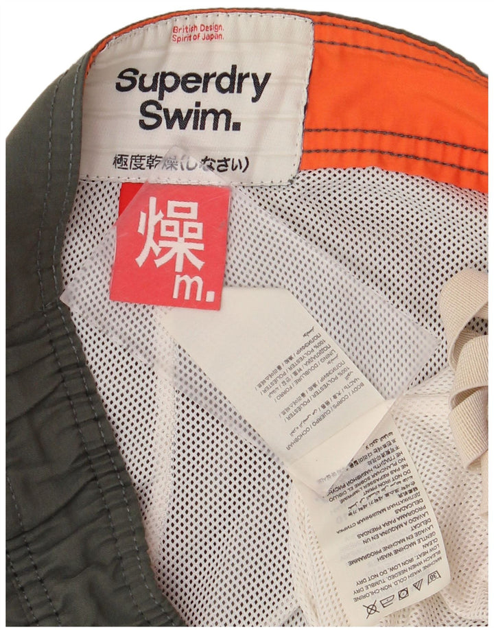 Superdry Mens Graphic Swimming Shorts Medium  Khaki Polyester