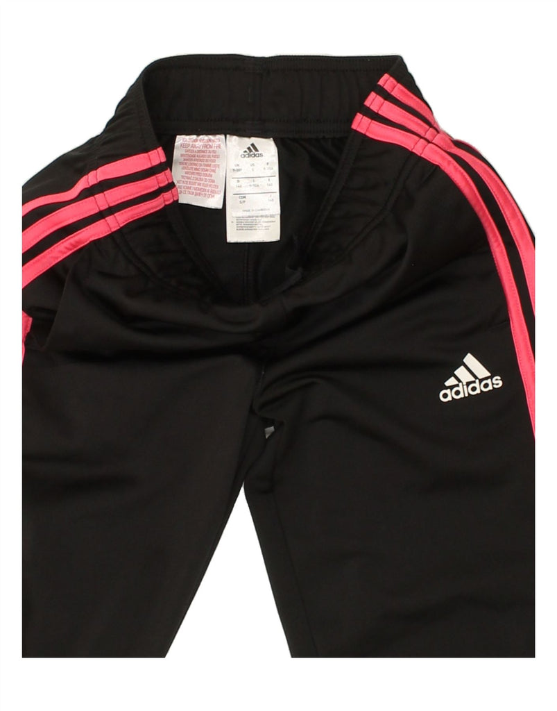 ADIDAS Girls Tracksuit Trousers Joggers 9-10 Years Black Polyester | Vintage Adidas | Thrift | Second-Hand Adidas | Used Clothing | Messina Hembry 