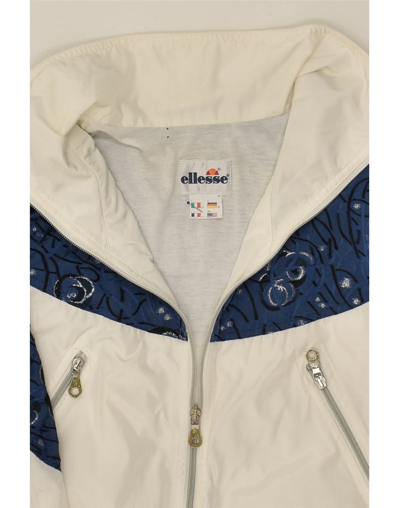 ELLESSE Womens Windbreaker Jacket EU 38 Medium Beige Colourblock Polyamide | Vintage Ellesse | Thrift | Second-Hand Ellesse | Used Clothing | Messina Hembry 