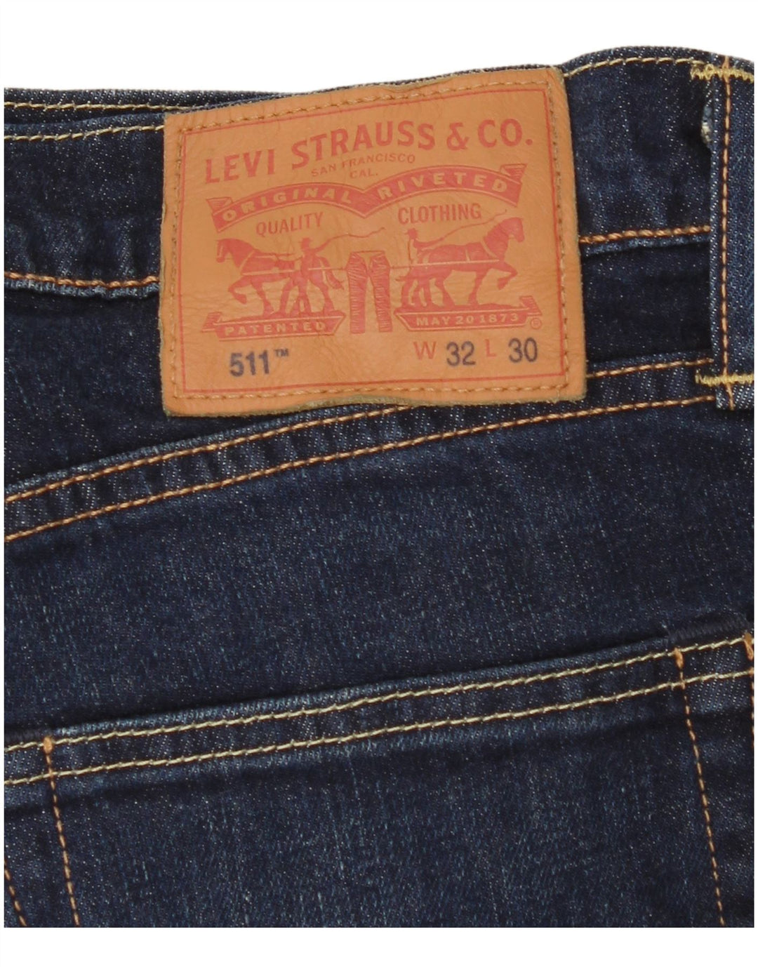 Levi's Mens 511 Slim Tapered Jeans W32 L24 Navy Blue Cotton