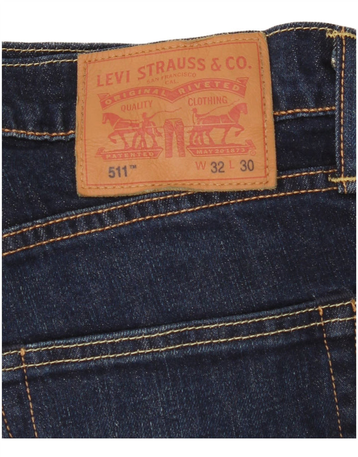 Levi's Mens 511 Slim Tapered Jeans W32 L24 Navy Blue Cotton