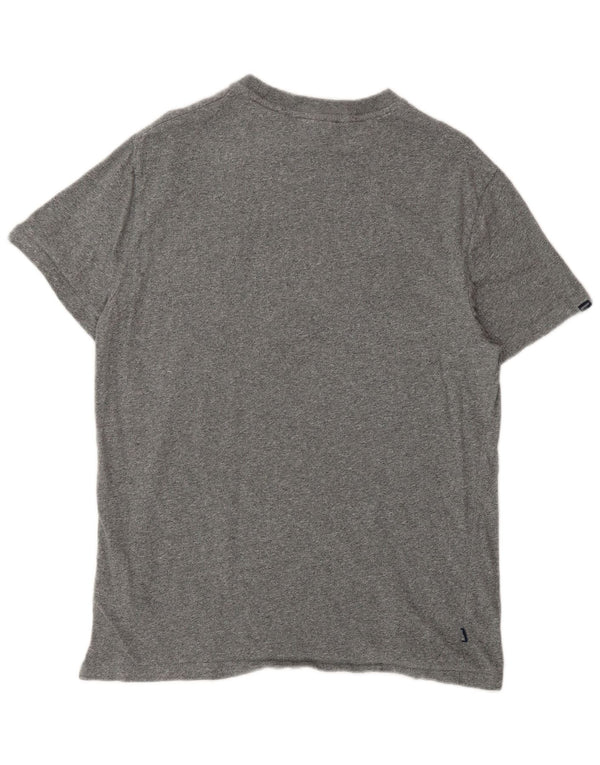 Superdry Mens T-Shirt Top Large Grey Flecked Cotton