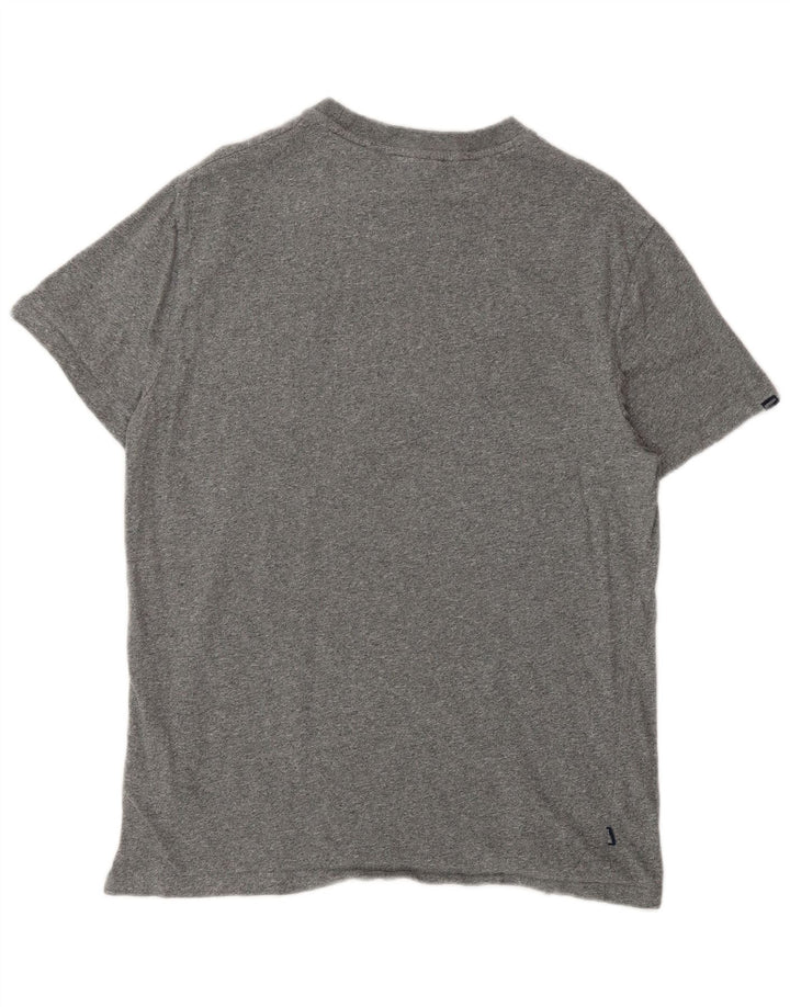 Superdry Mens T-Shirt Top Large Grey Flecked Cotton