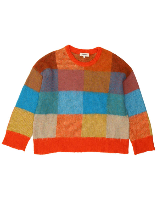 Desigual Womens Crew Neck Jumper Sweater UK 16 Large Multicoloured Acrylic