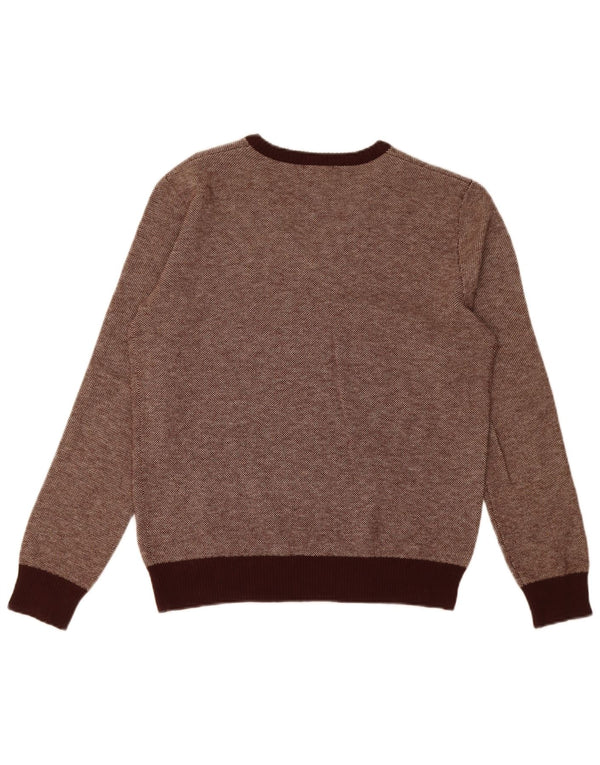 Carrera Mens V-Neck Jumper Sweater Medium Brown Flecked Wool