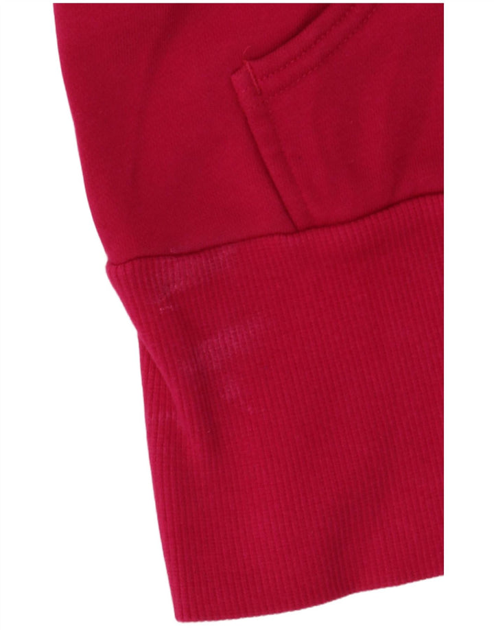 ADIDAS Womens Crop Graphic Hoodie Jumper IT 36 XS Pink Cotton