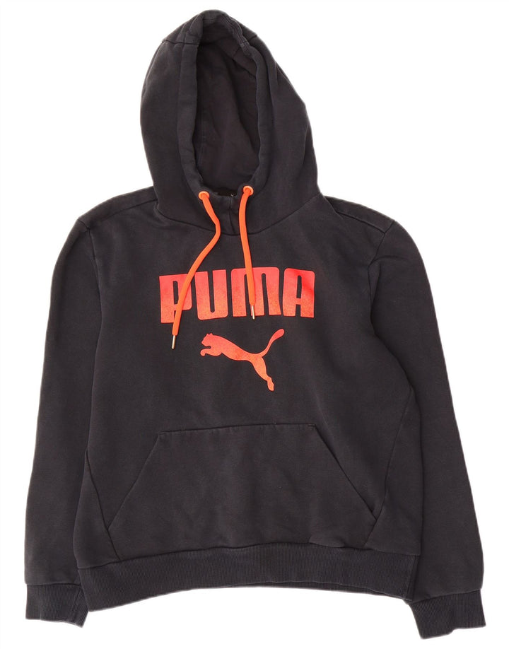 Puma Mens Graphic Hoodie Jumper Medium Black Cotton