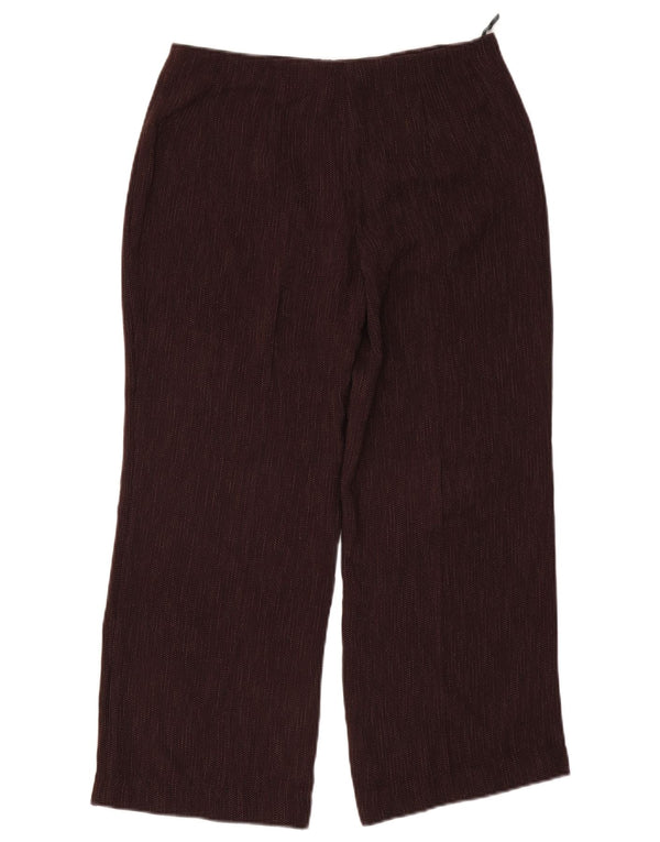 Marks & Spencer Womens Casual Trousers UK 14 Medium W30 L26 Burgundy