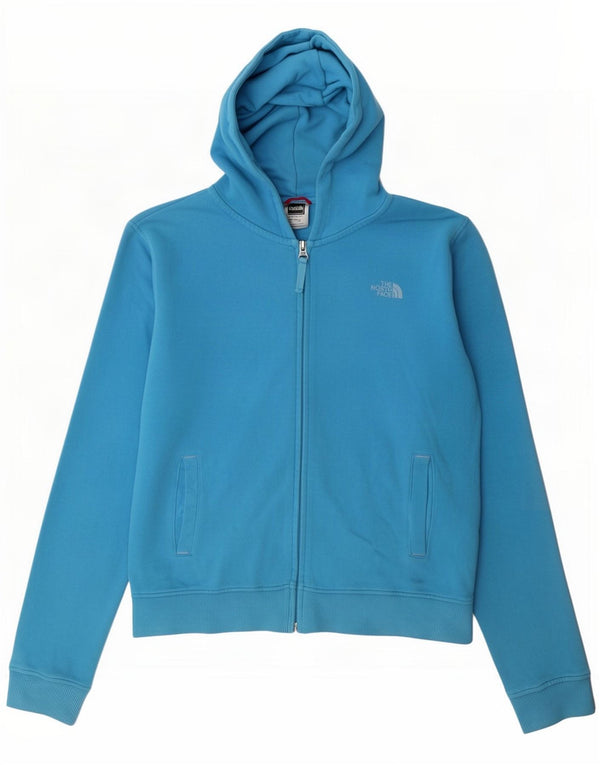 The North Face Girls Graphic Zip Hoodie Sweater 14-15 Years XL Blue Cotton