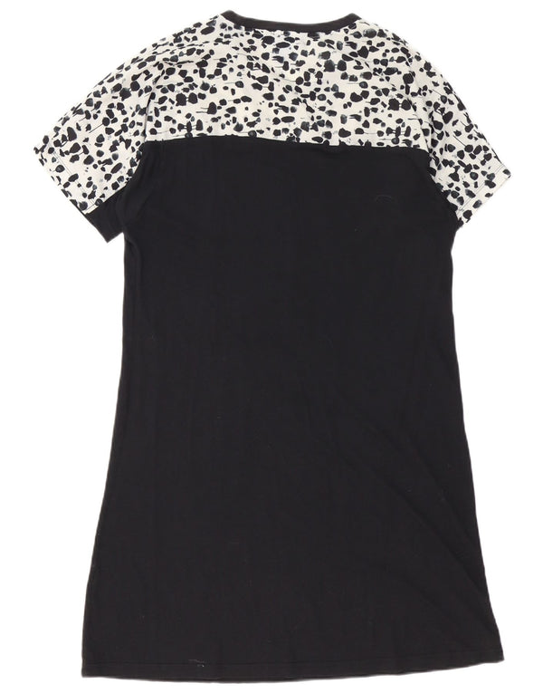 Adidas Womens T-Shirt Dress UK 8 Small Black Animal Print
