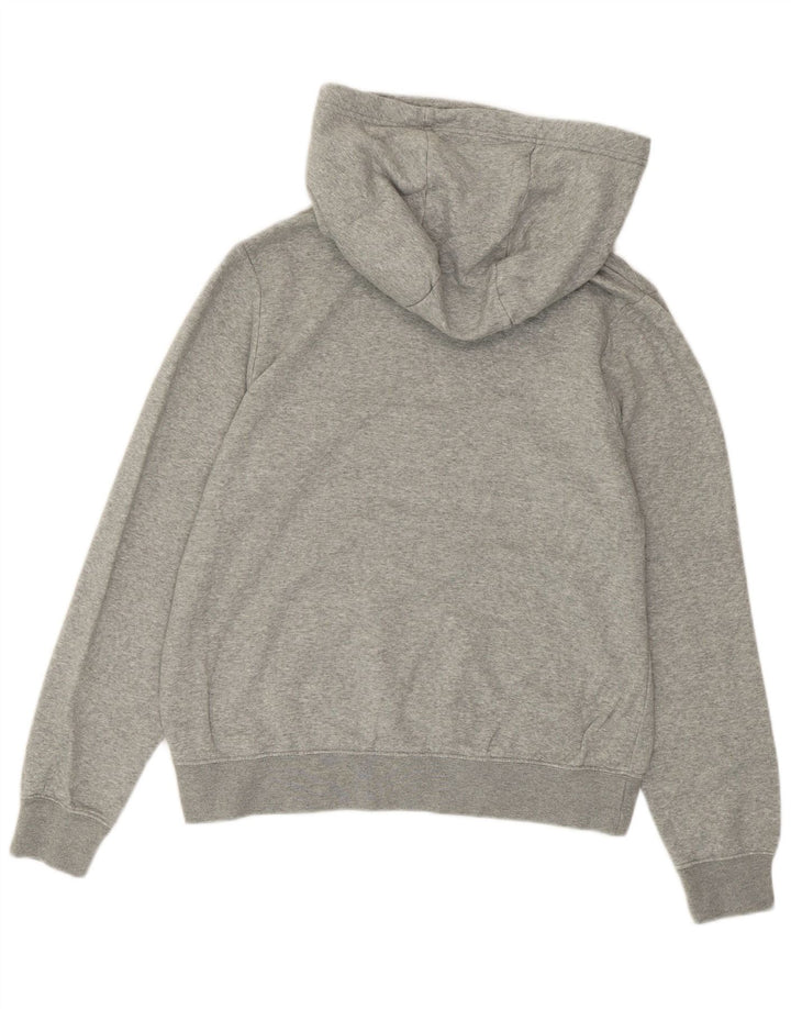 NIKE Womens Hoodie Jumper UK 14 Medium Grey Cotton