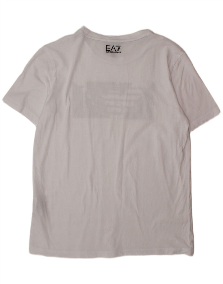 EMPORIO ARMANI Boys Graphic T-Shirt Top 13-14 Years White Cotton