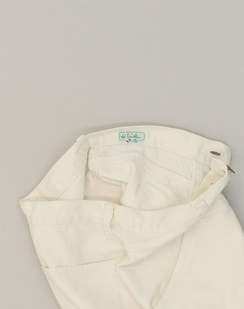 BENETTON Womens Tapered Jeans IT 42 Medium W26 L30 Off White Cotton | Vintage Benetton | Thrift | Second-Hand Benetton | Used Clothing | Messina Hembry 