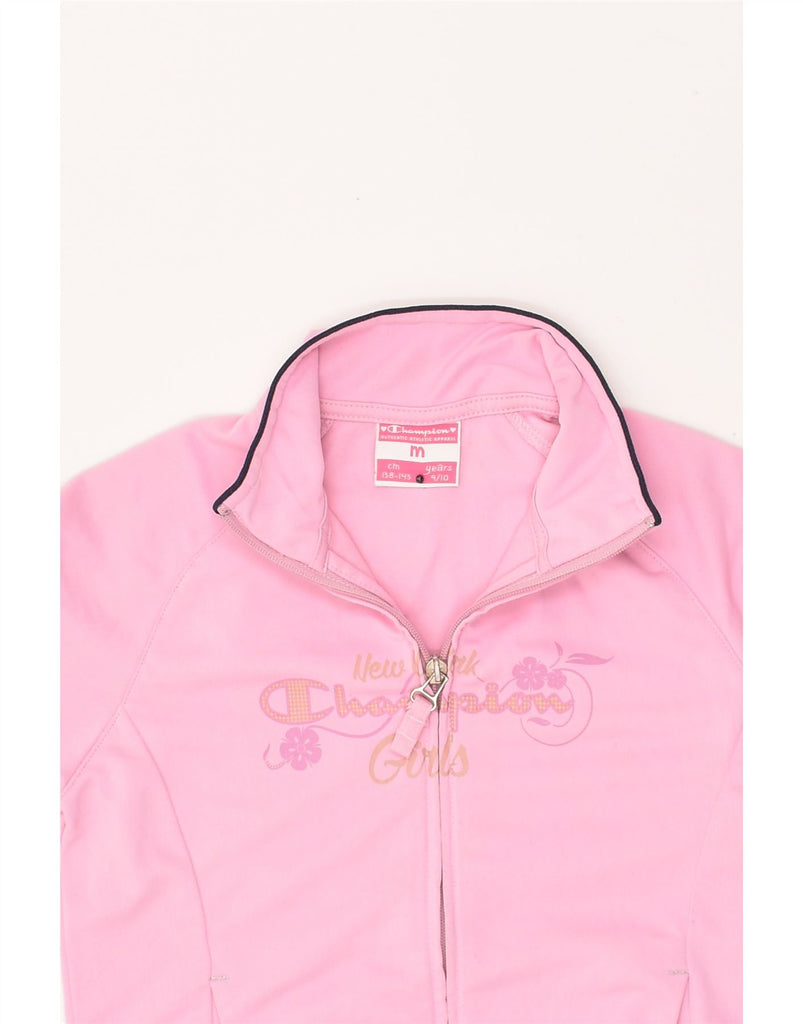 CHAMPION Girls Tracksuit Top Jacket 9-10 Years Medium Pink Polyester | Vintage Champion | Thrift | Second-Hand Champion | Used Clothing | Messina Hembry 