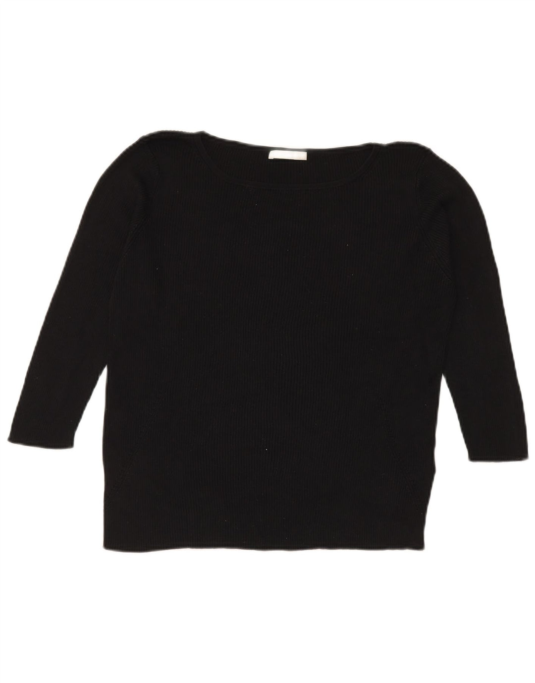 Marks & Spencer Womens Top 3/4 Sleeve UK 18 XL Black Silk