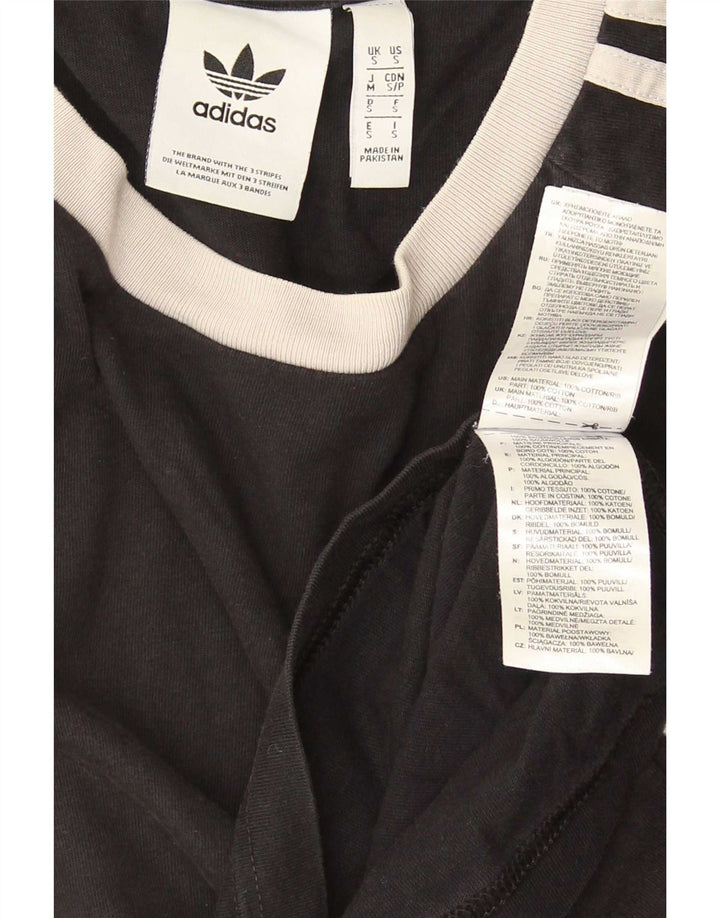 Adidas Mens T-Shirt Top Small Black Cotton