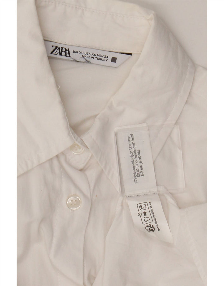 Zara Womens Oversized Shirt UK 6 XS White Cotton