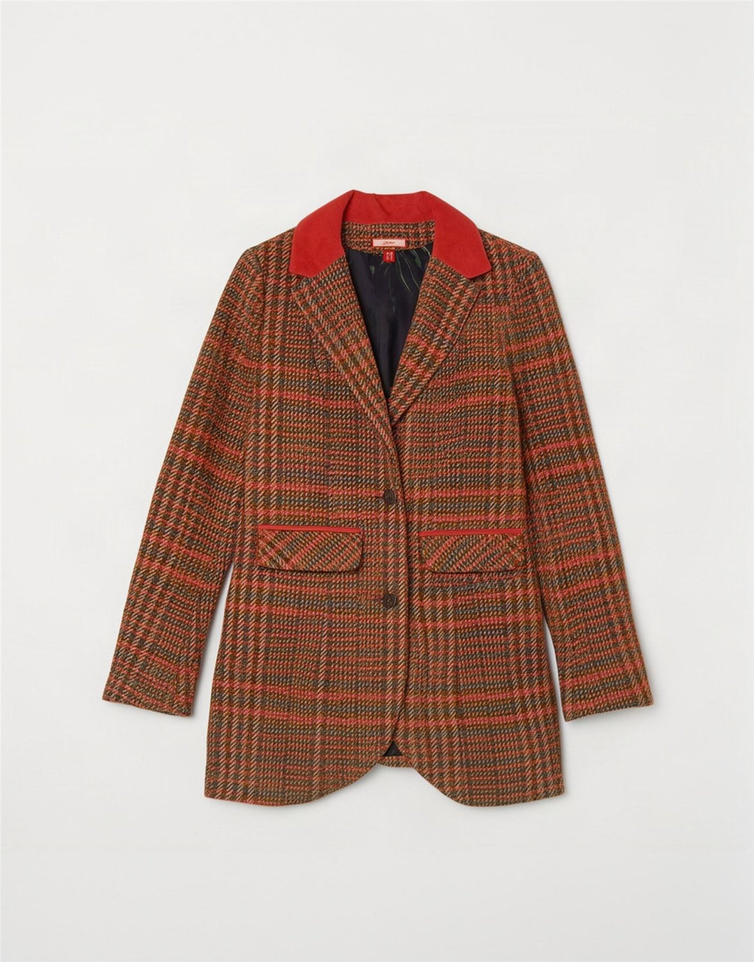 Joe Browns Womens Overcoat UK 10 Small Brown Plaid Polyester