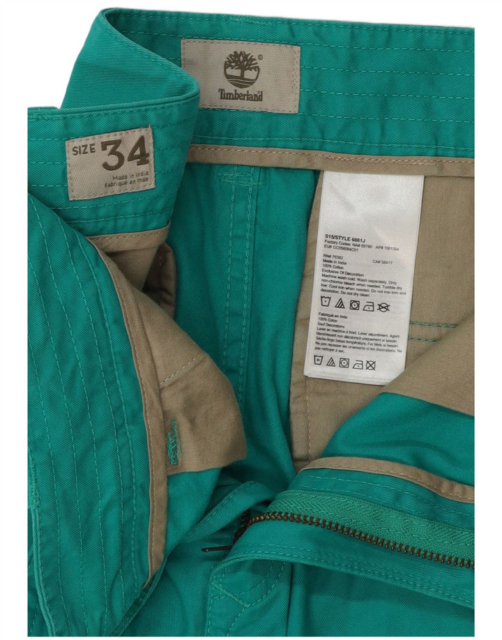 Timberland Mens Chino Shorts W34 Large Green Cotton