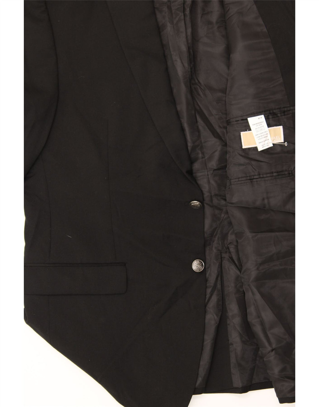 MICHAEL KORS Mens 2 Button Blazer Jacket UK 42 XL Black Wool Vintage Michael Kors and Second-Hand Michael Kors from Messina Hembry 