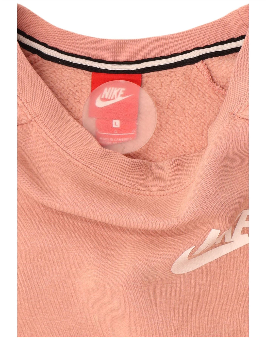 NIKE Womens Sweatshirt Jumper UK 16 Large Pink Cotton