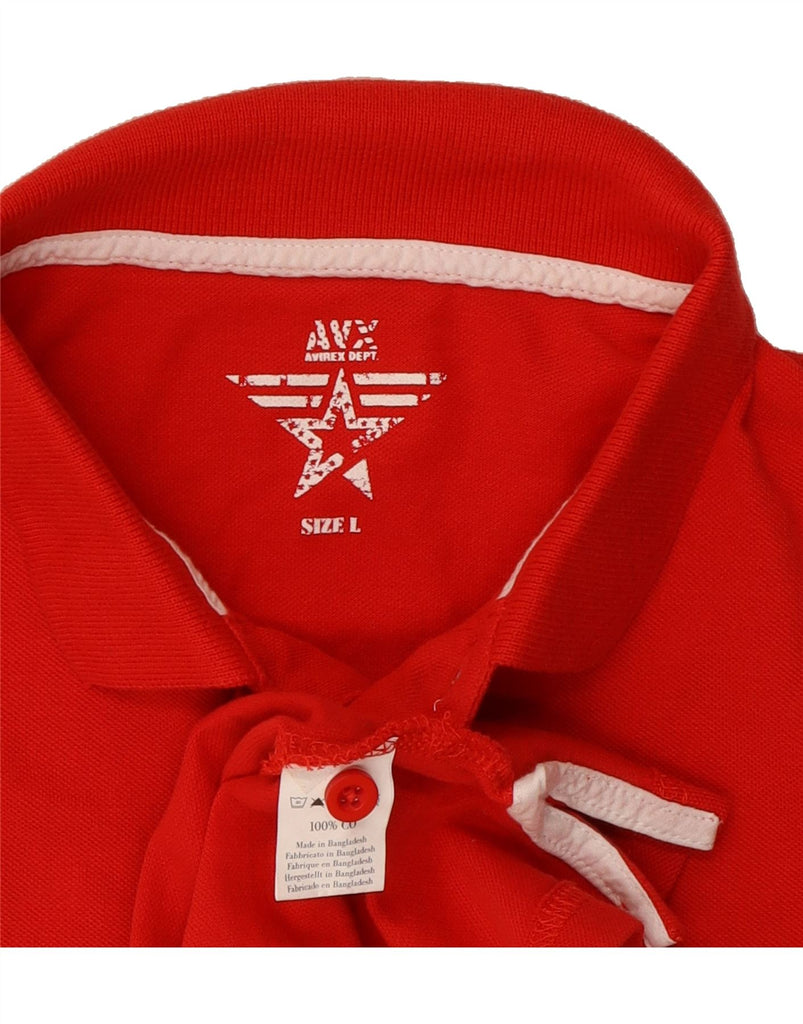 AVIREX Mens Polo Shirt Large Red Cotton Vintage Avirex and Second-Hand Avirex from Messina Hembry 